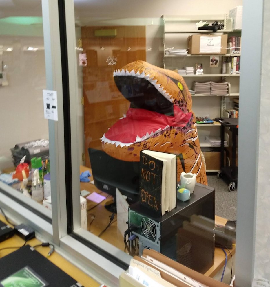 T. Rex at the library