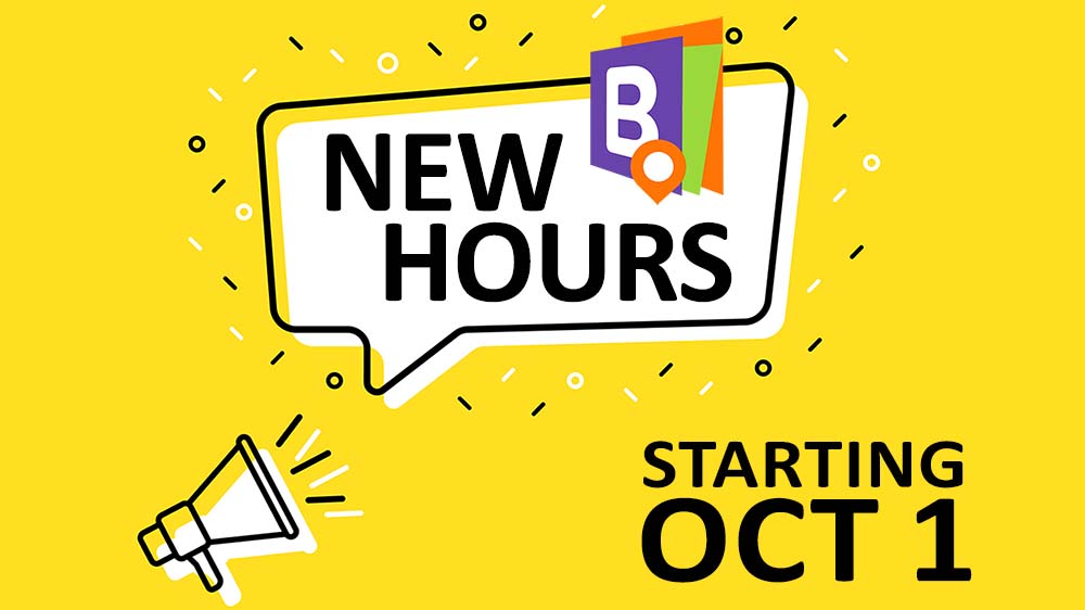 New Hours Starting October 1
